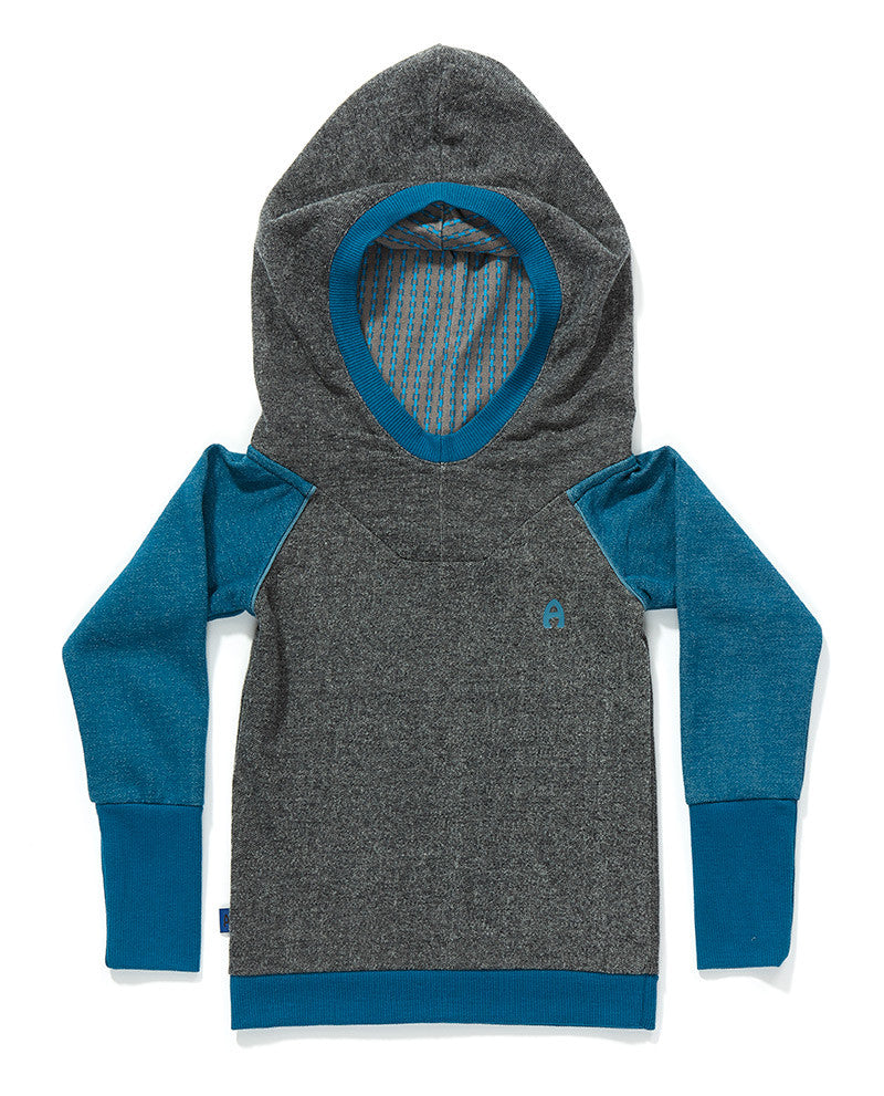 AlbaBaby - Hood Blouse Fabian Blue Grey