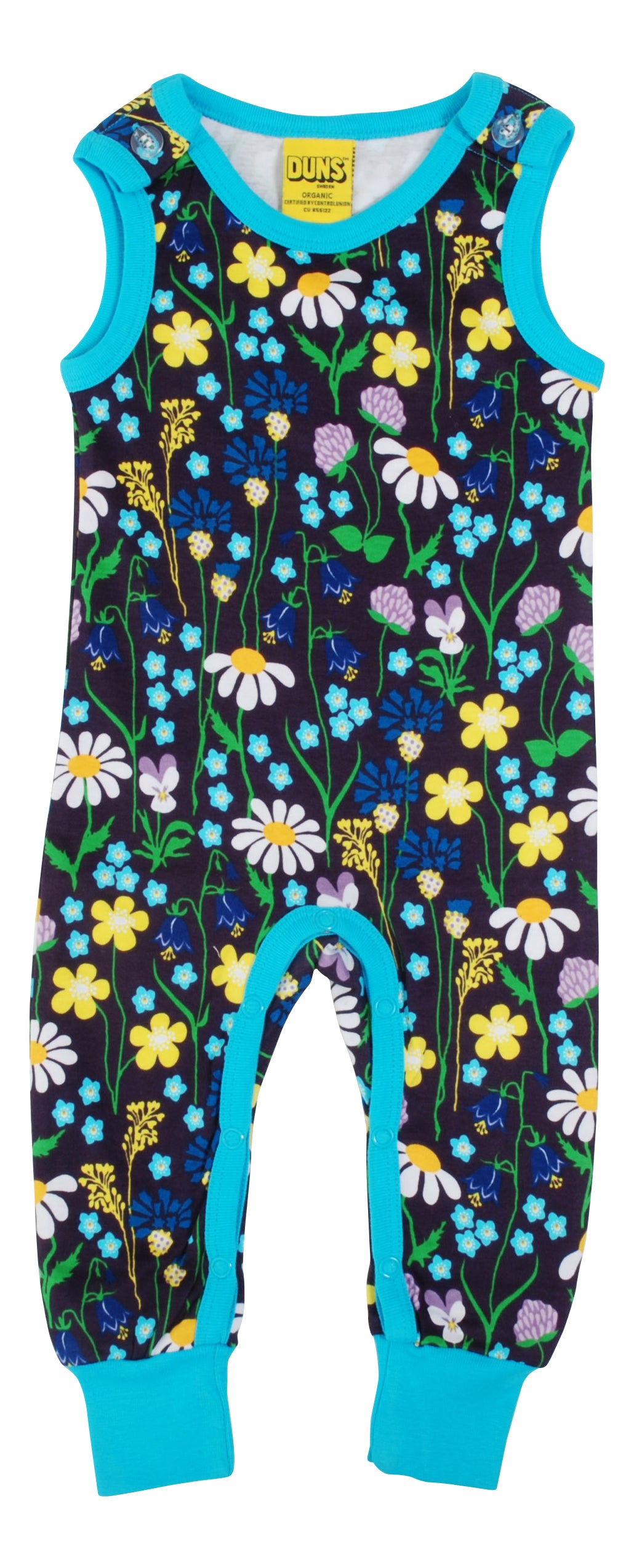 Duns Sweden - Playsuit Midsummer Flowers Purple - Dungaree Midzomer Bloemen Paars