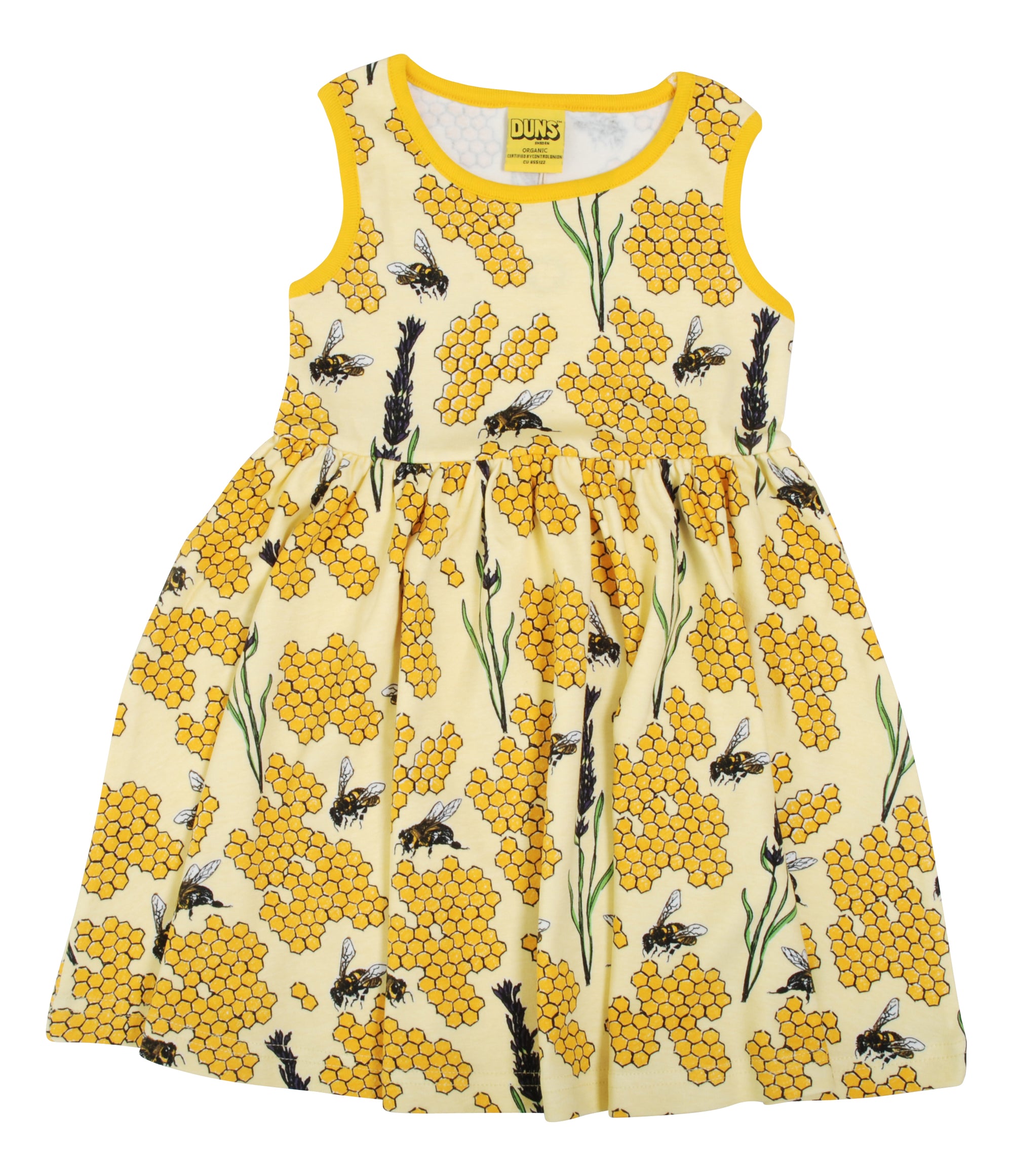 Duns Sweden - Sleeveless Dress Zwierjurk Bee Yellow Bijen Geel