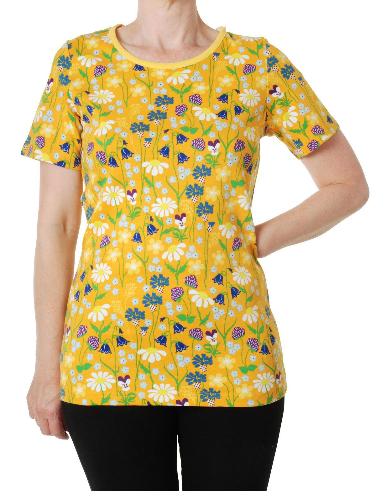 Duns Sweden ADULT T-Shirt Midsommer Flowers Yellow - Zomerbloemen Geel