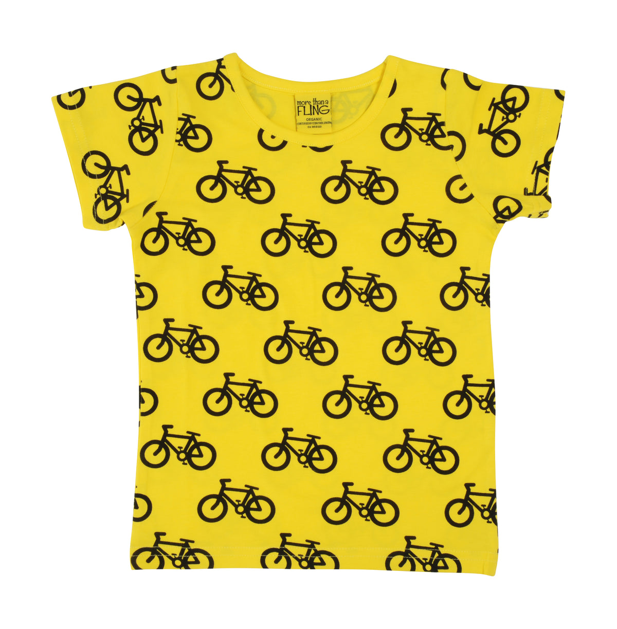 More Than A Fling T-Shirt Bike Yellow - Geel Fiets