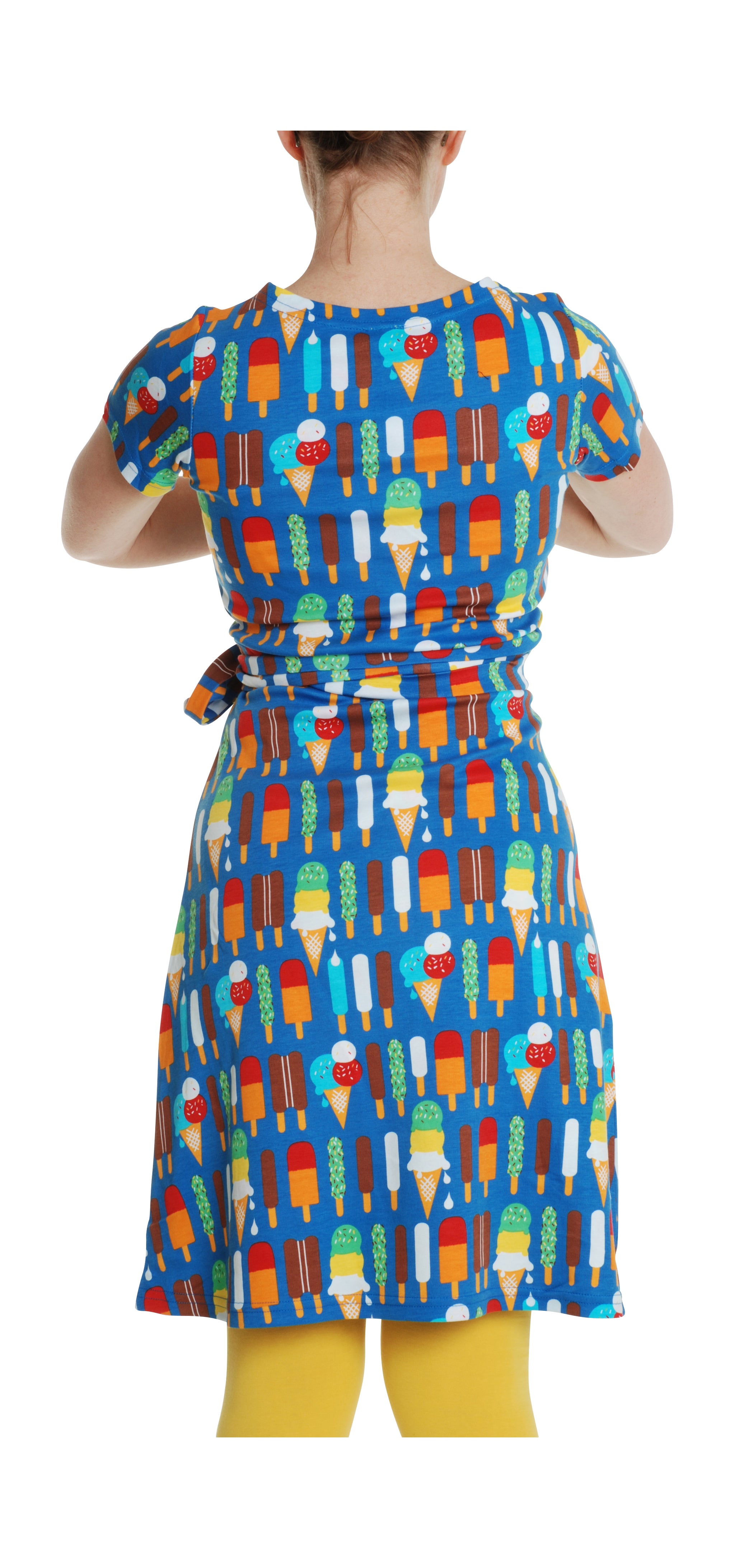 Duns Sweden Wrap Dress Icecream Blue - Wrap Dress Blue with Ice Creams - GOEDvanToen