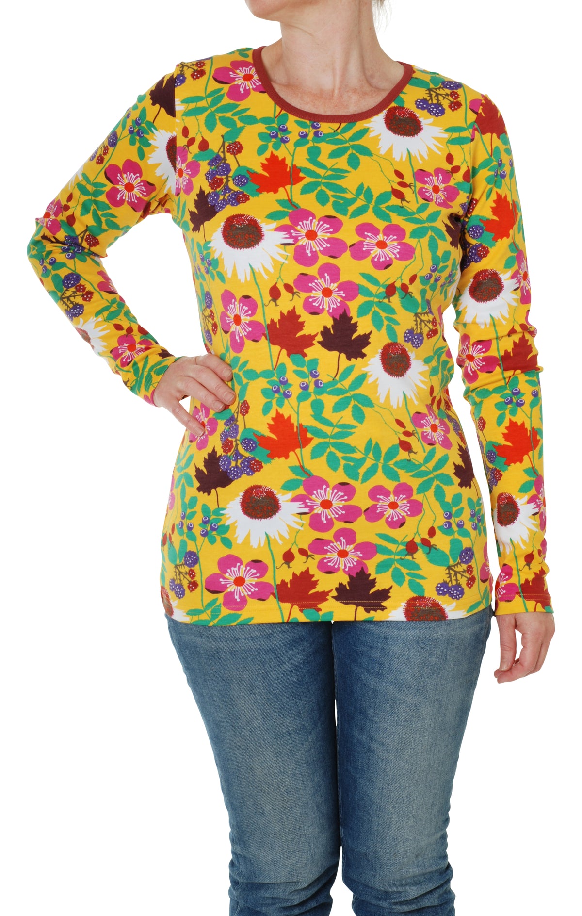 Duns Sweden ADULT Longsleeve Autumn Flowers Yellow - Herfst Bloemen Geel