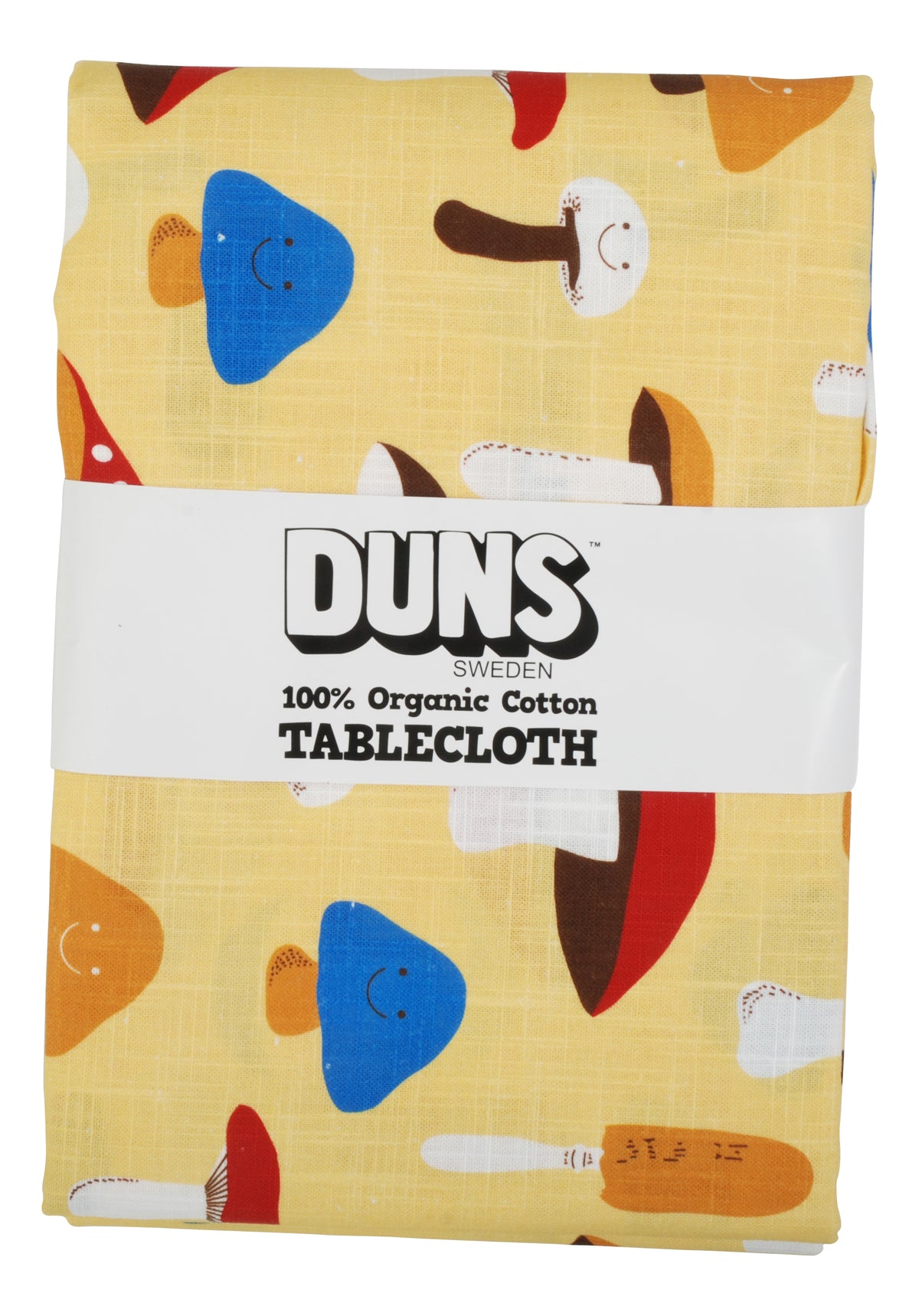 Duns Sweden Tablecloth Linnen Mushrooms Yellow - Linnen Tafelkleed Paddenstoelen Geel