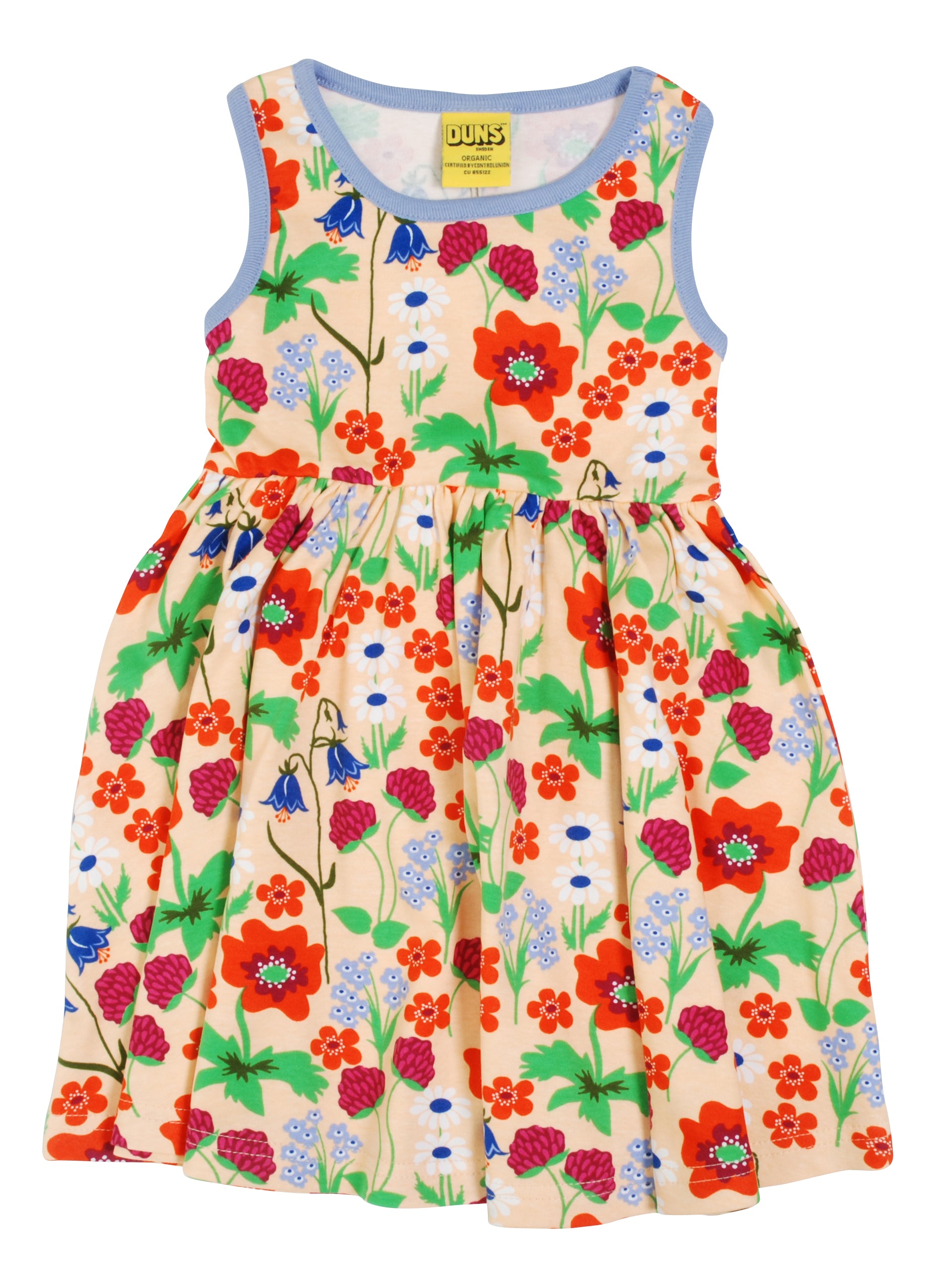 Duns Sweden - Sleeveless Dress Zwierjurk Summer Flowers Bleached Apricot
