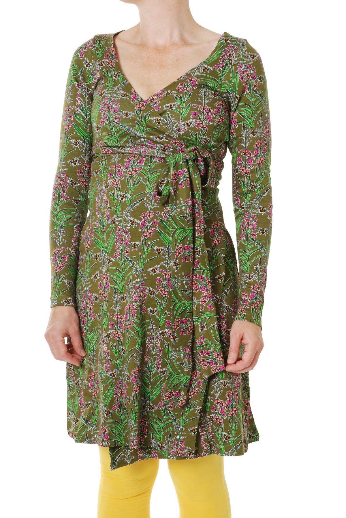 Duns Sweden ADULT Longsleeve Wrap Dress Willowherb Olive