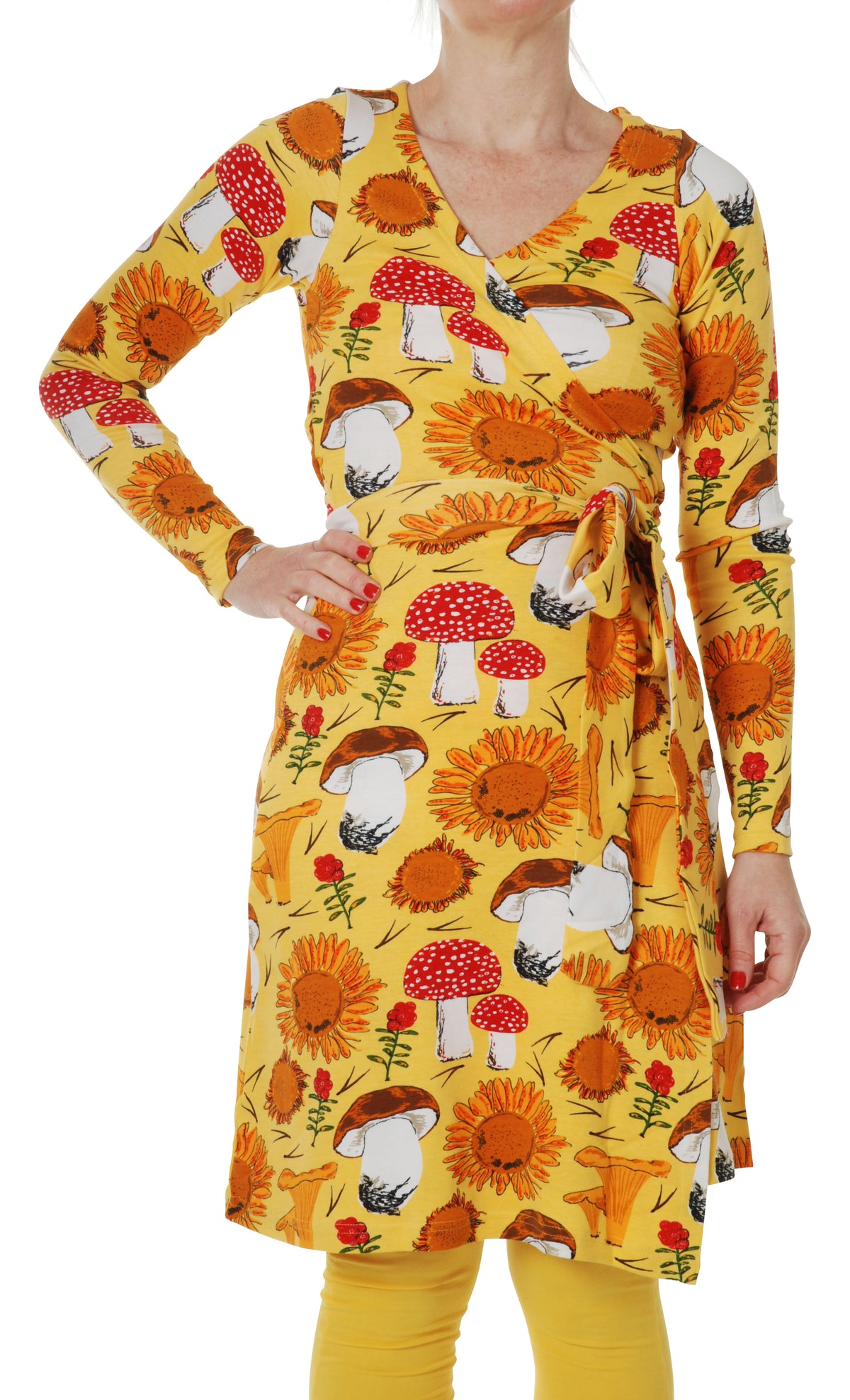 Duns Sweden ADULT Longsleeve Wrap Dress Sunflower Yellow