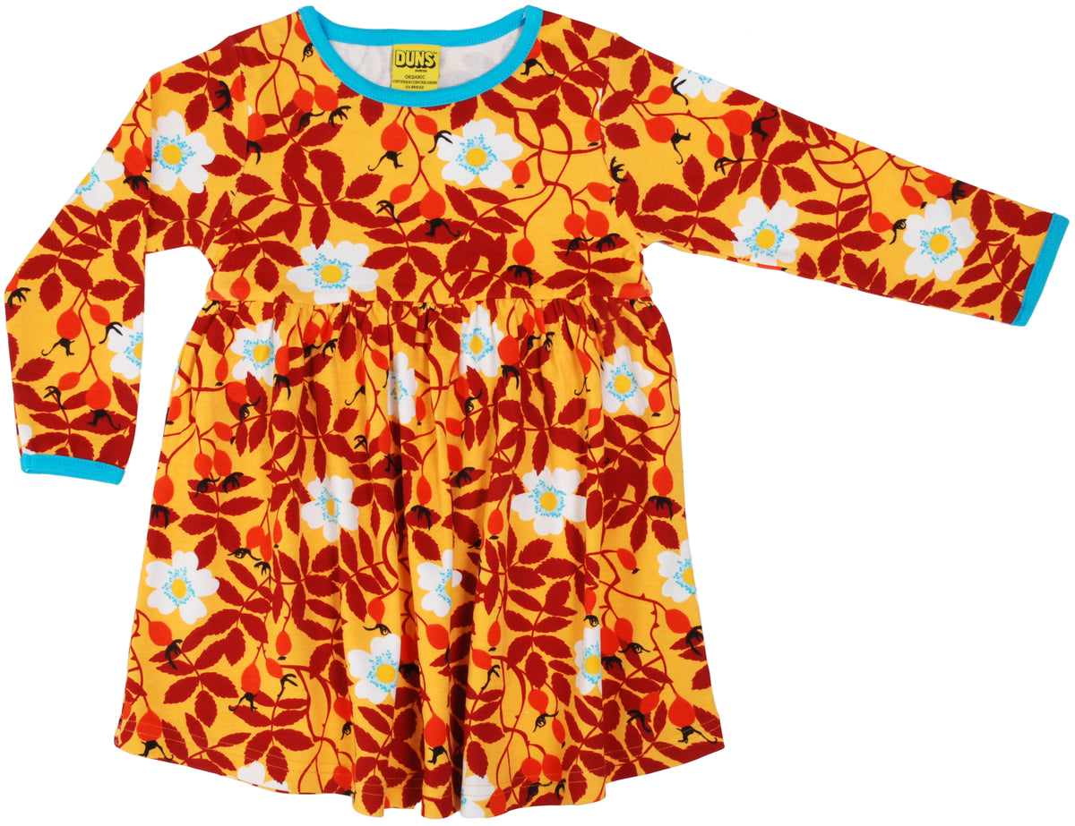 Duns Sweden - LADIES Longsleeve Gather Dress/Zwierjurk Rosehip Mustard DAMES