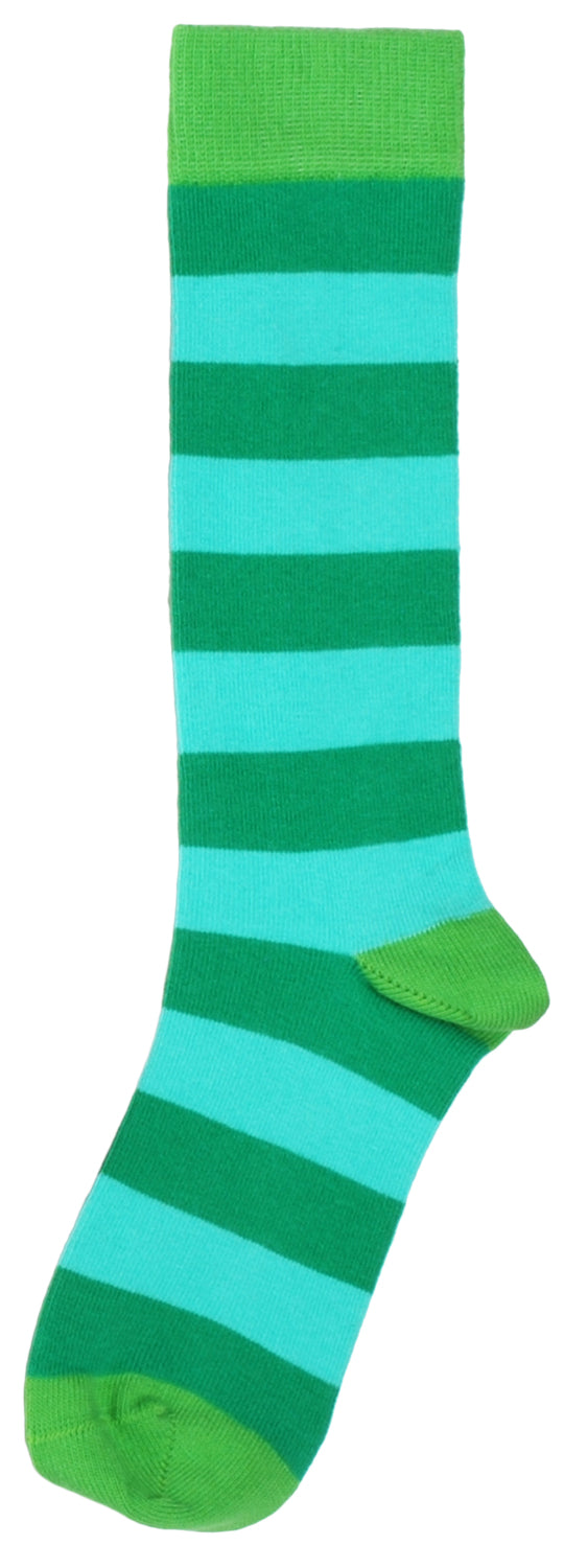 Duns Sweden Knee Socks Pepper Green/Turquoise Blue Striped