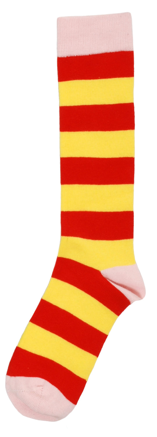 Duns Sweden Knee Socks Tomato Red/Yellow Striped