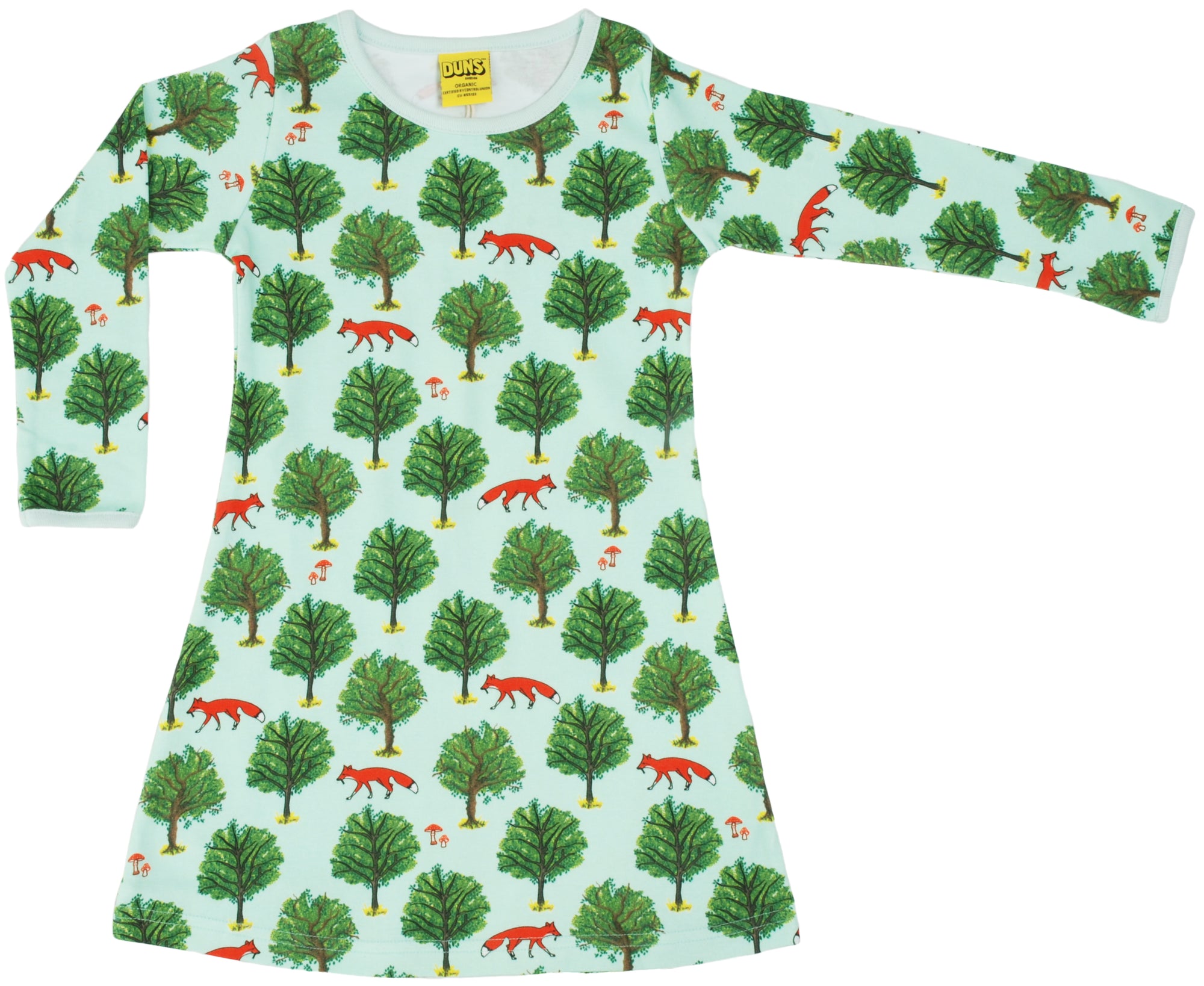 Duns Sweden - Longsleeve Dress Fox and Tree Jade