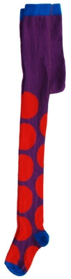 Duns Sweden Tights Purple/Red Dots Blue Toe - Paarse Maillot Rode Bollen