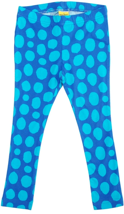 More Than A Fling Leggings Blue Dots Blauw met Turquoise Stippen
