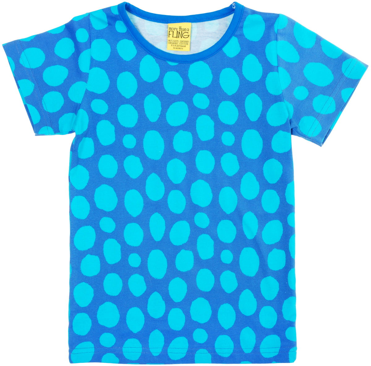 More Than A Fling T Shirt Blue Turquoise Dots - Blauw Shirt Turquoise Bollen