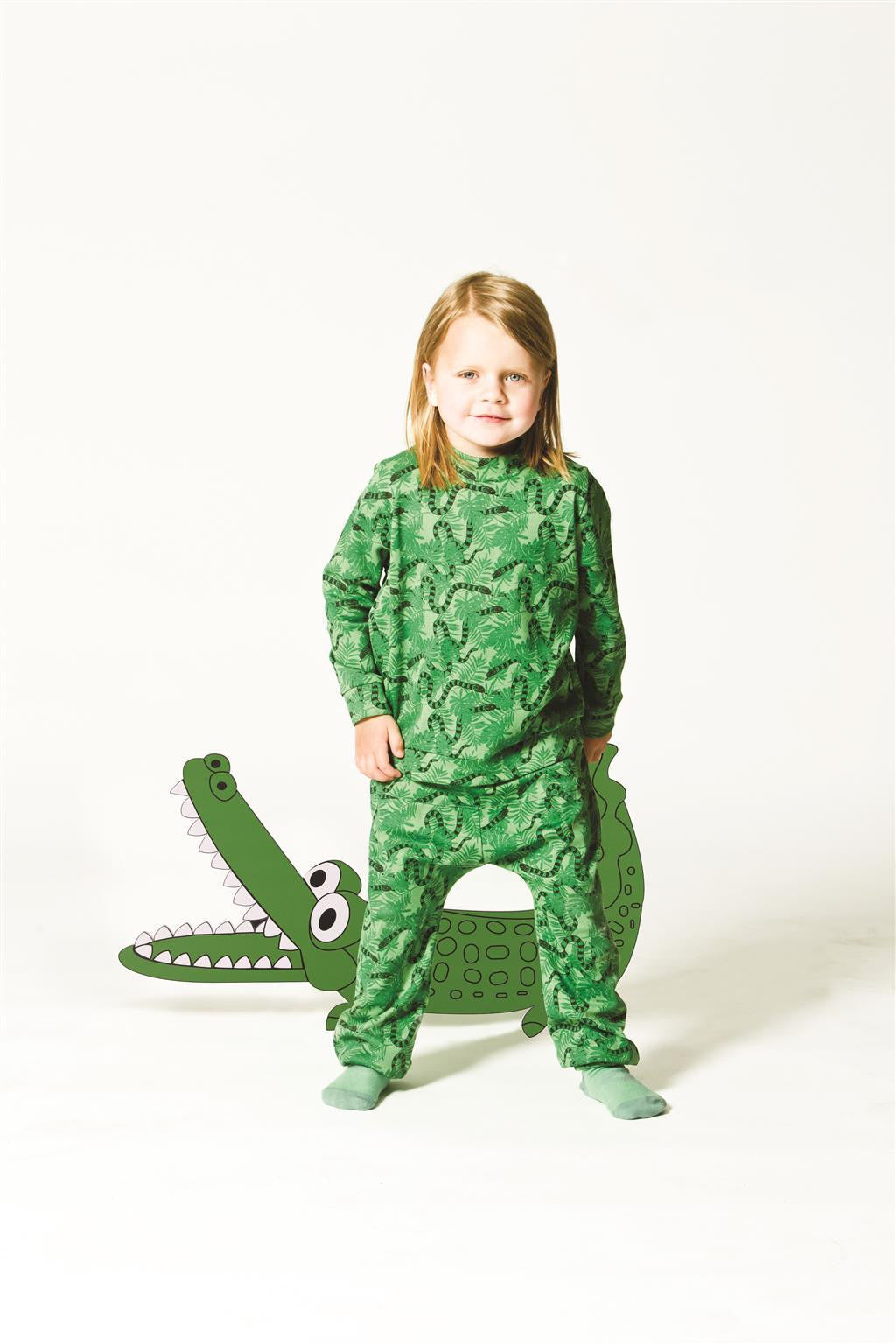 Smafolk Sweat Shirt Groen Slang - Snake Green