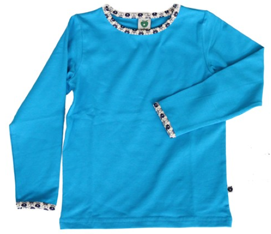 Smafolk - Longsleeve Shirt Applerib Turquoise - Effen appelbiesjes