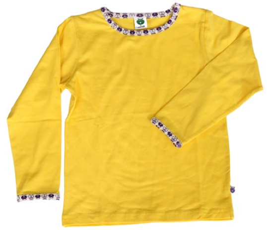 Smafolk - Longsleeve Shirt Applerib Yellow - Effen geel appelbiesje