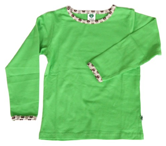 Smafolk - Longsleeve Shirt Applerib Apple Green - Effen groen appelbiesjes