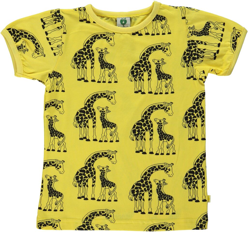 Smafolk T-Shirt Giraffes Yellow - Giraffen Geel