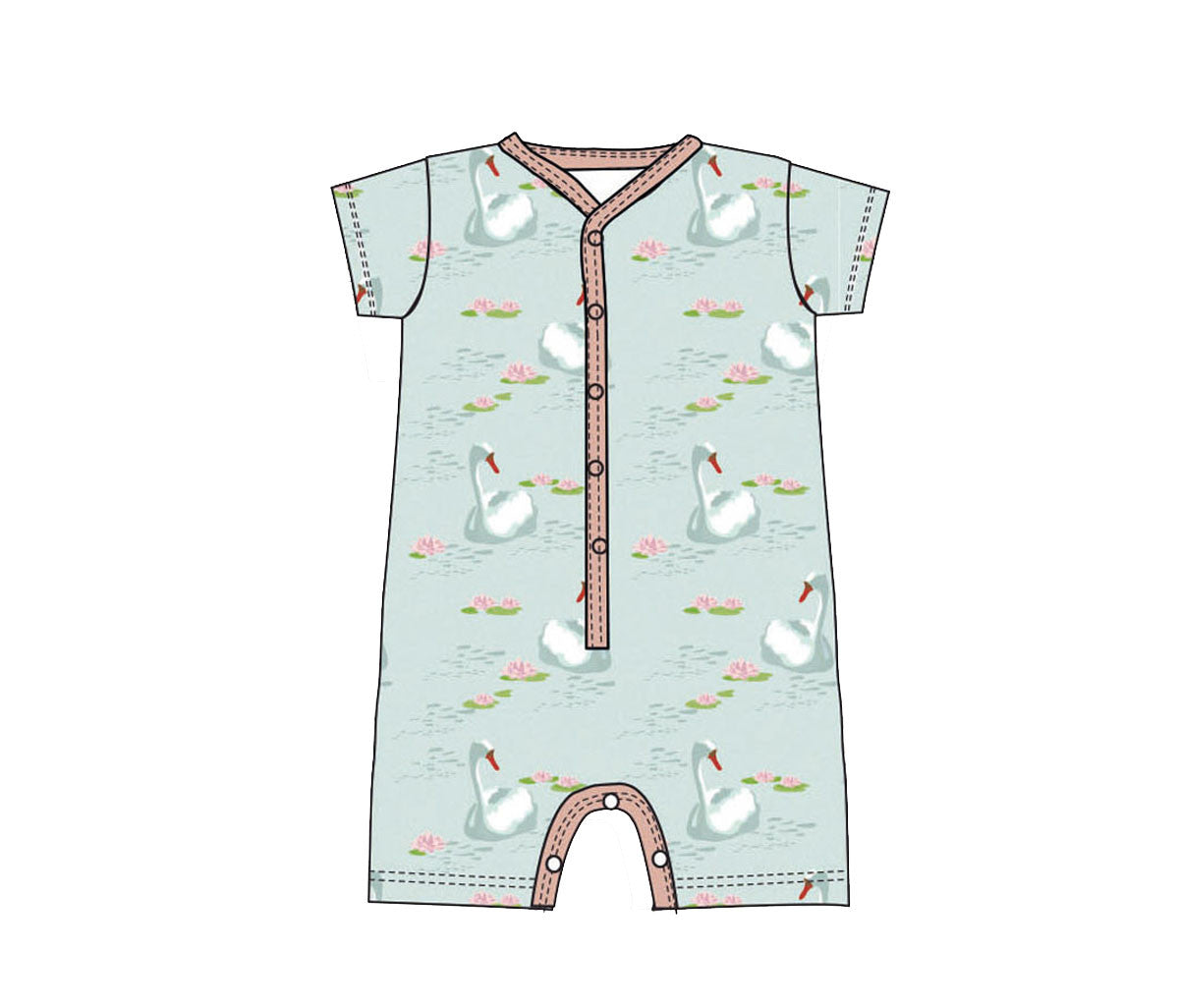 Baba*Kidswear SummerSuit Lightblue Swans