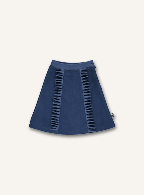 Ubang Corduroy Frill Skirt Dark Blue - Donkerblauw Ribrokje
