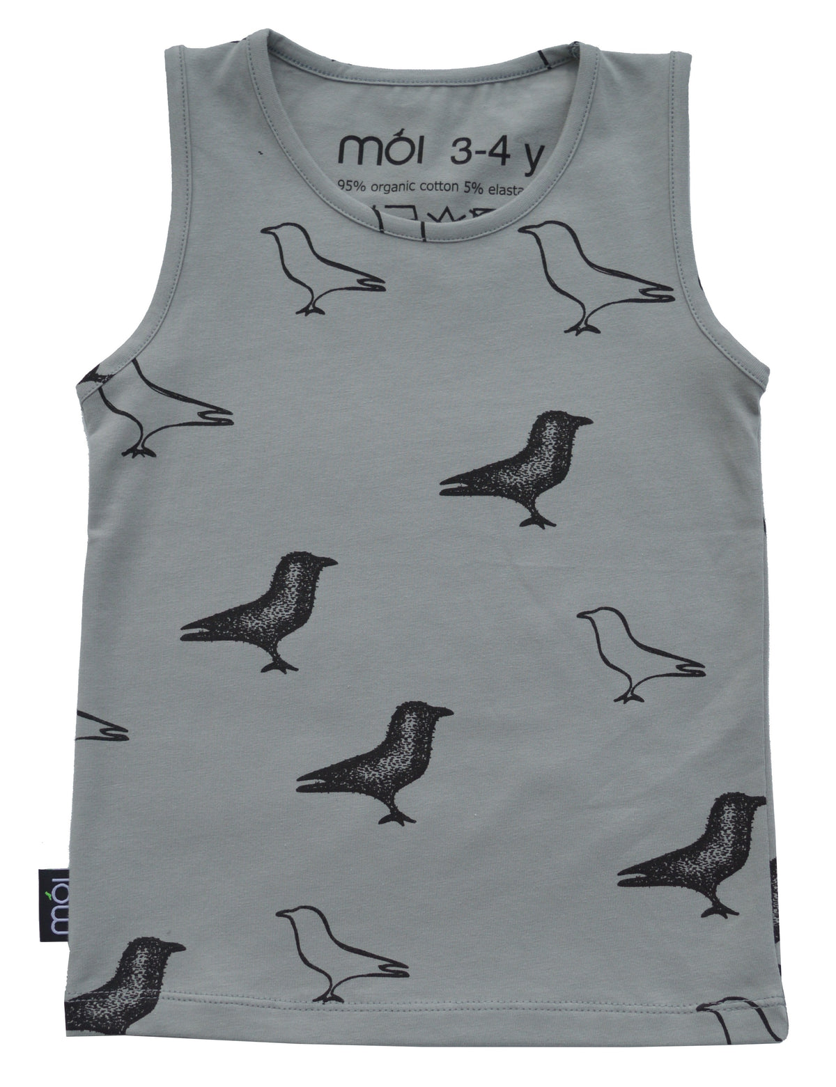 Moi - Tanktop Birdy Grey - Tanktop Kraaien Grijs