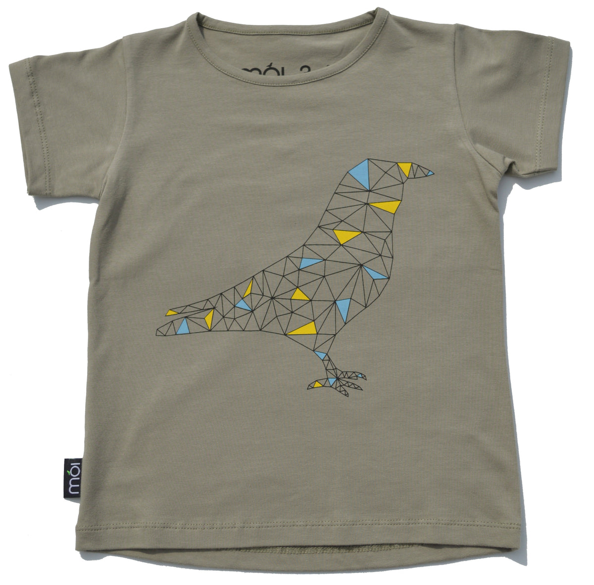 Moi - T-shirt Geometric Bird Moss - T-shirt Geometrische Vogel Grijs