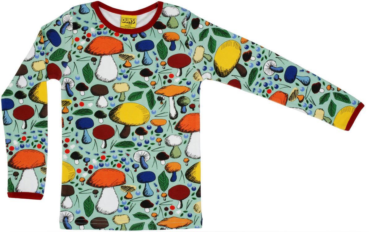 Duns Sweden - ADULT Longsleeve Mushroom Forest Jade - Paddenstoelen