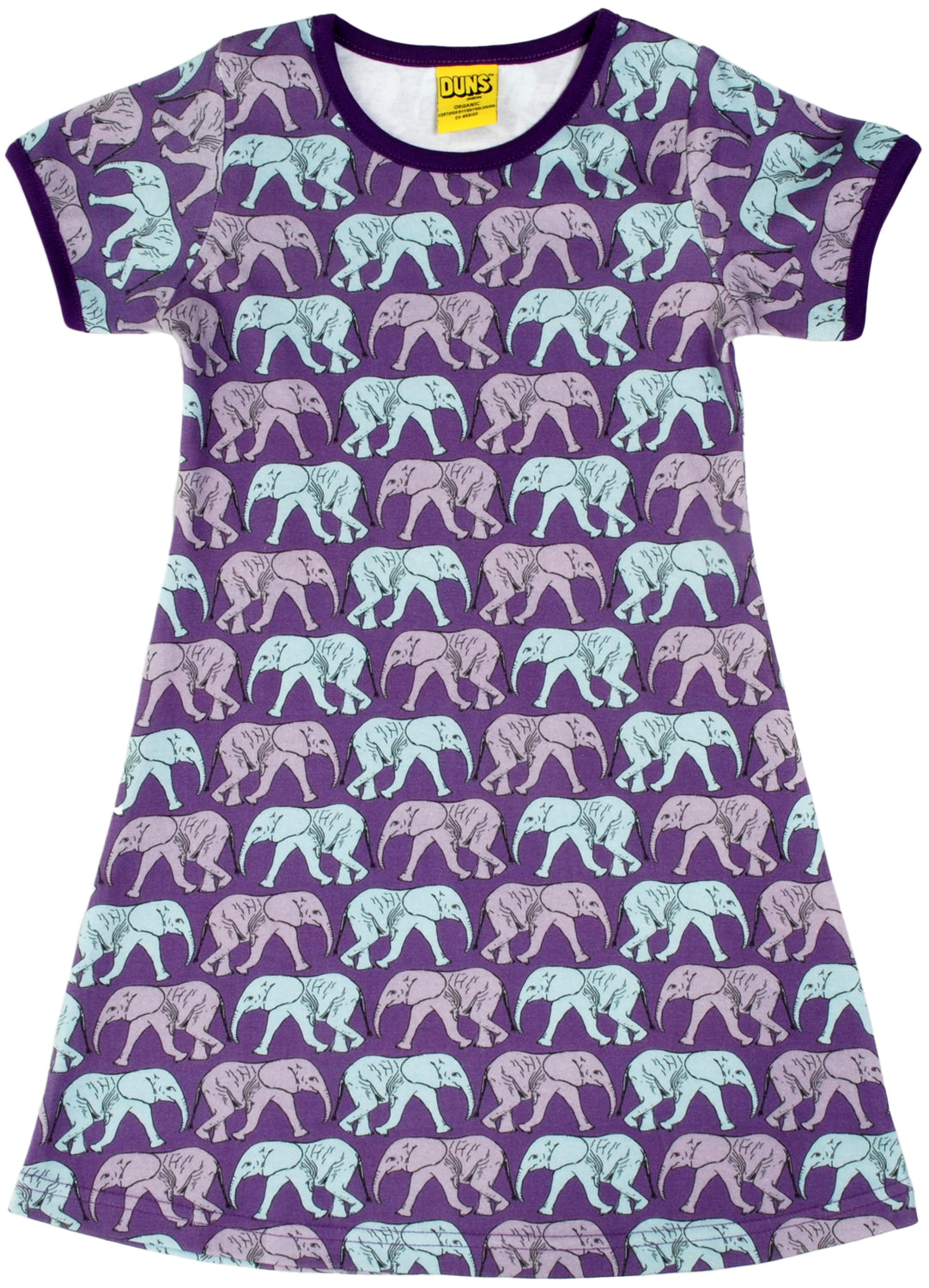 Duns Sweden - Short Sleeve Dress Elephants Purple