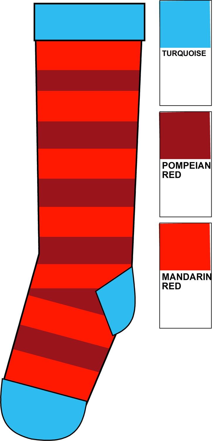 Duns Sweden Kneesocks Striped Mandarin/Pompeian Red