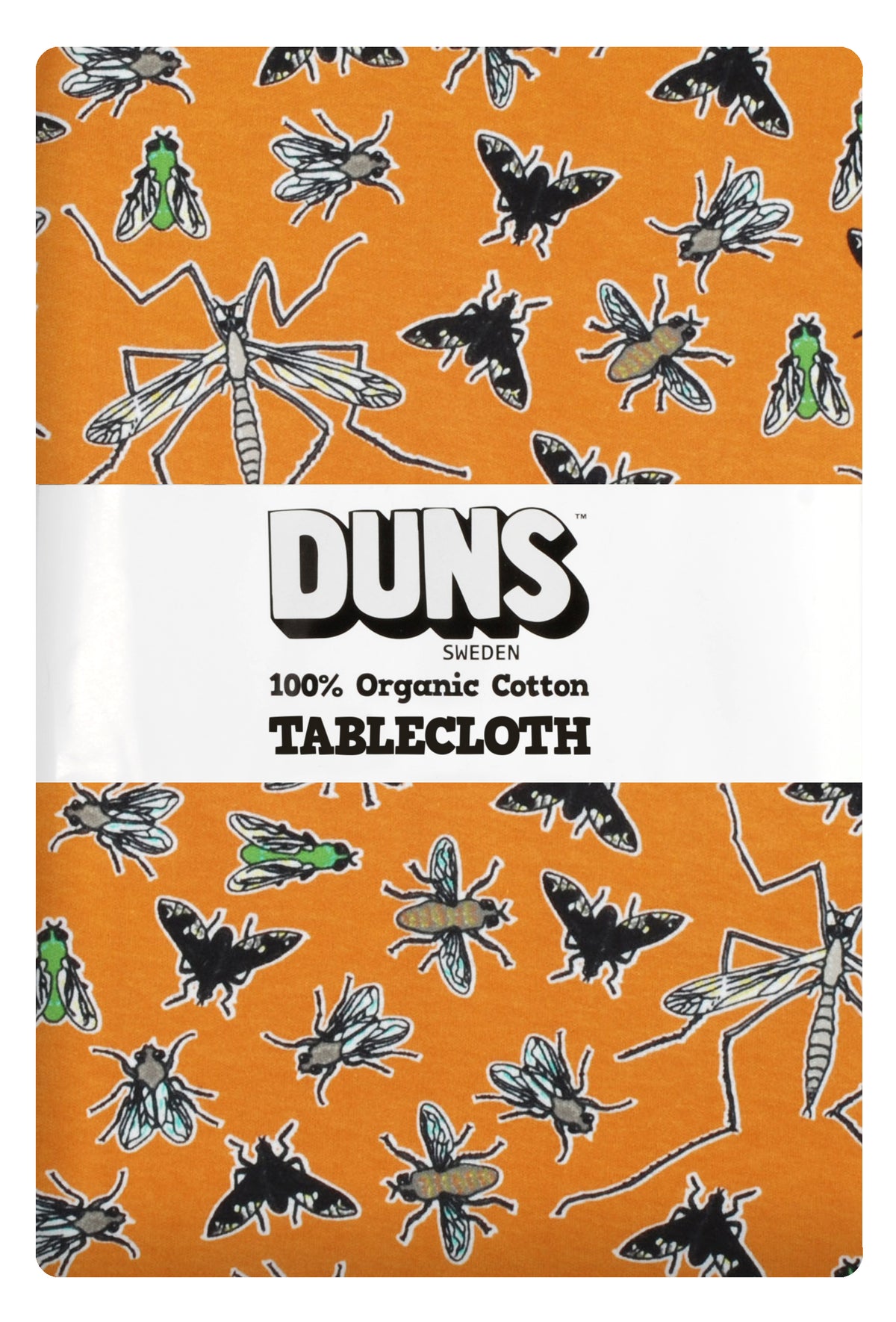 Duns Sweden Tablecloth Flies Dark Cheddar - Tafelkleed Vliegen Oranje