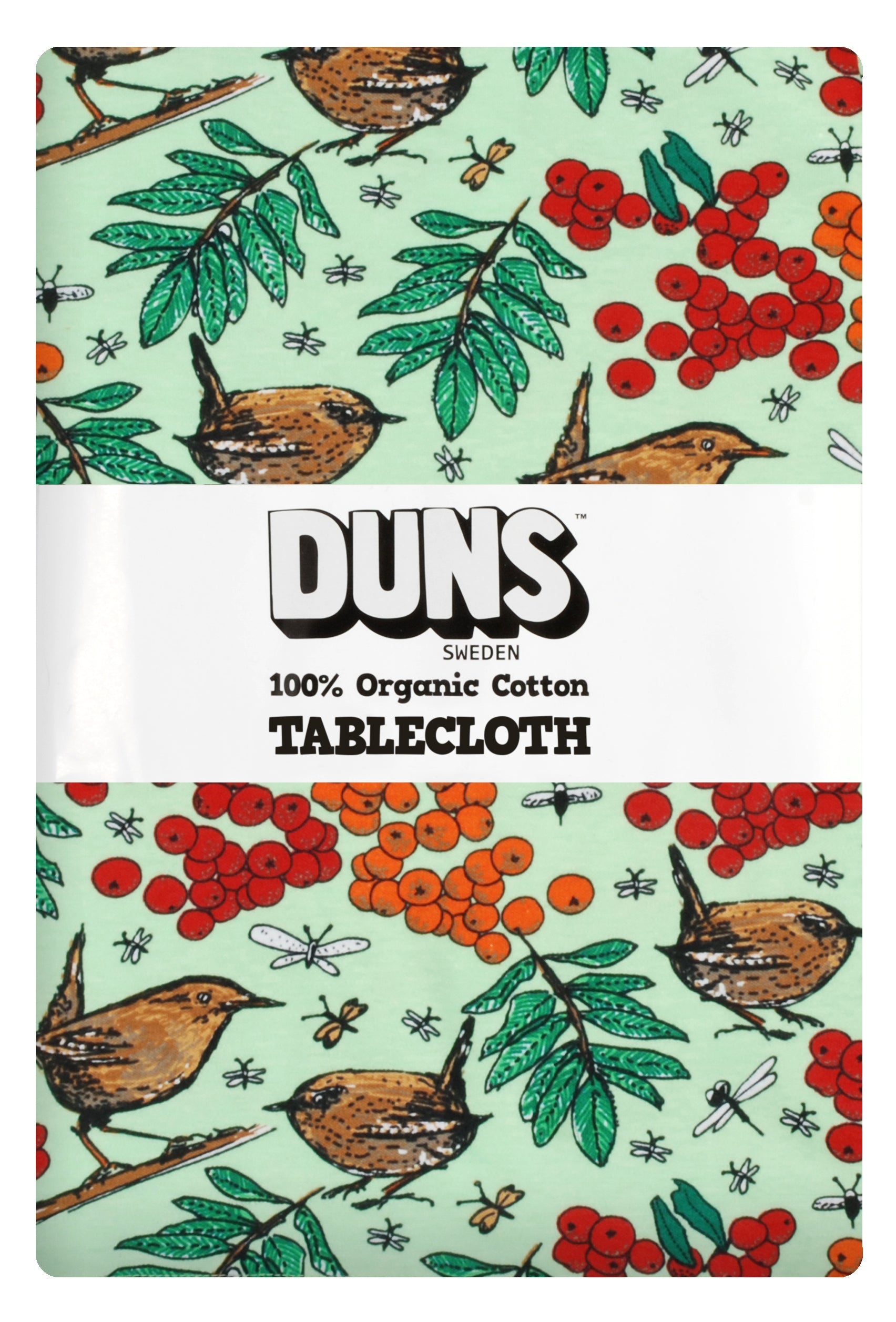 Duns Sweden Tablecloth Rowanberry Green - Tafelkleed Lijsterbessen
