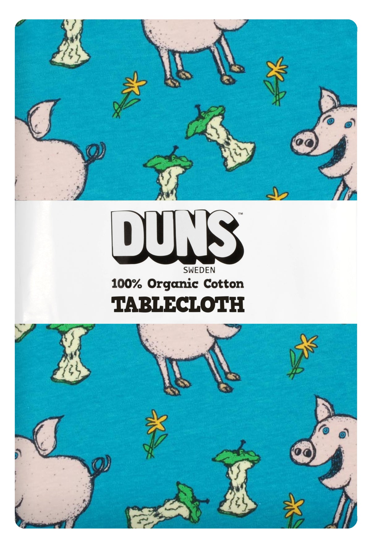 Duns Sweden Tablecloth Pig Teal - Tafelkleed Varkentjes Blauw